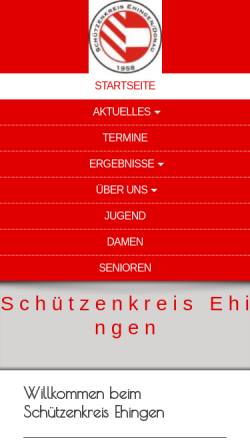 Vorschau der mobilen Webseite www.schuetzenkreis-ehingen.de, Schützenkreis Ehingen