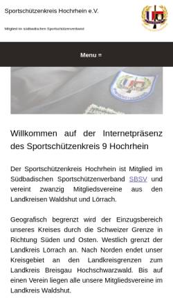 Vorschau der mobilen Webseite www.sportschuetzenkreis-hochrhein.de, Sportschützenkreis 9 Hochrhein