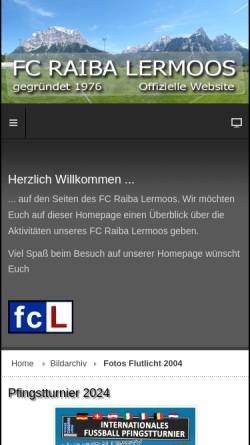Vorschau der mobilen Webseite www.fc-lermoos.at, FC Raiba Lermoos