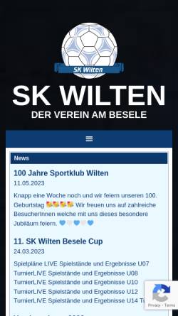 Vorschau der mobilen Webseite www.skwilten.at, SK Wilten Innsbruck