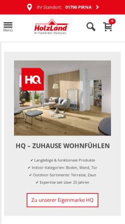 Vorschau der mobilen Webseite www.holzland.de, HolzLand GmbH