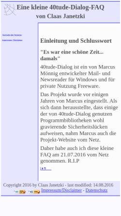 Vorschau der mobilen Webseite www.cj-web.de, 40tude-Dialog-FAQ (Claas Janetzki)