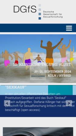 Vorschau der mobilen Webseite www.dgfs.info, Deutsche Gesellschaft für Sexualforschung - DGfS