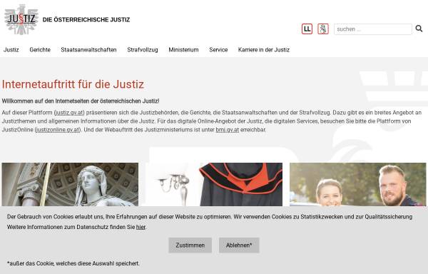 Vorschau von www.justiz.gv.at, Bundesministerium für Justiz Österreich