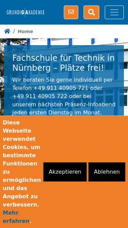 Vorschau der mobilen Webseite www.grundig-akademie.de, Business Mediation Projekt - Grundig Akademie