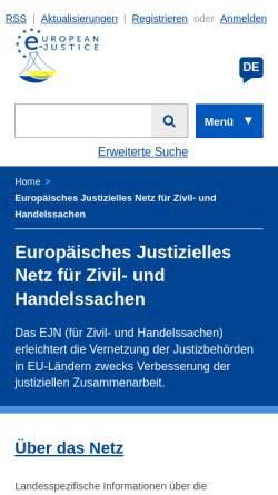 Vorschau der mobilen Webseite ec.europa.eu, Europäische Kommission Justiz und Inneres - europäischer Verhaltenskodex für Mediatoren