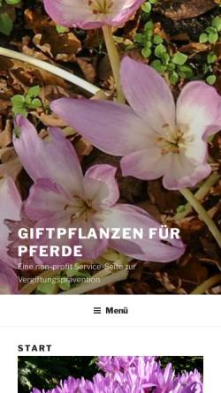 Vorschau der mobilen Webseite www.giftpflanzen-fuer-pferde.de, Giftpflanzen für Pferde, Dietbert Arnold