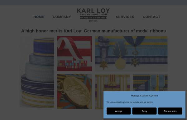 Vorschau von loy-medal-ribbons.com, Karl Loy Bandweberei GmbH