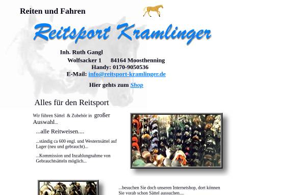 Vorschau von www.reitsport-kramlinger.de, Reitsport Kramlinger