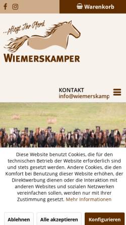 Vorschau der mobilen Webseite www.wiemerskamper.de, Wiemerskamper Pflegeöl