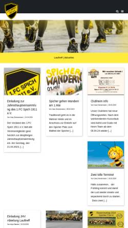 Vorschau der mobilen Webseite www.lt-spich.de, Lauftreff des 1. FC Spich