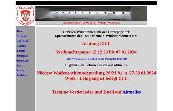 Vorschau von www.dirkheim.net, Schützensparte des TSV Ostenfeld-Wittbek-Winnert e. V.