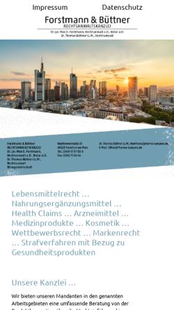 Vorschau der mobilen Webseite www.pharma-lawyers.de, Pharma-lawyers Forstmann, Kleist und Collatz, Frankfurt