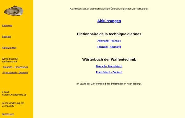 Vorschau von norbert.kraft.free.fr, Wörterbuch der Waffentechnik (Norbert Kraft)