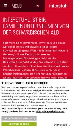 Vorschau der mobilen Webseite www.interstuhl.ch, Interstuhl (Schweiz) AG