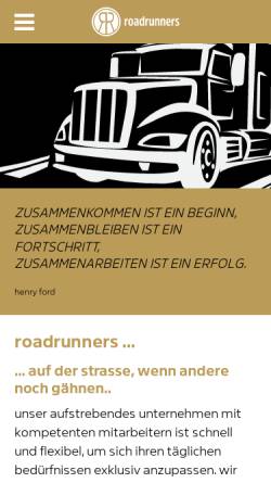 Vorschau der mobilen Webseite www.roadrunners.ch, Töffclub Roadrunner, Langenthal
