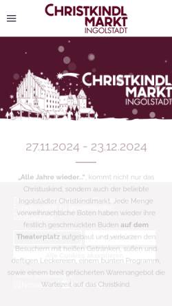 Vorschau der mobilen Webseite www.christkindlmarkt-ingolstadt.de, Ingolstadt Christkindlmarkt