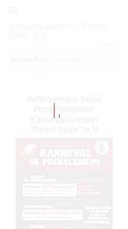 Vorschau der mobilen Webseite www.pickel-jauh.de, Peckelsheimer Karnevalsverein 
