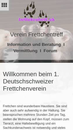 Vorschau der mobilen Webseite www.frettchentreff.ch, Frettchentreff