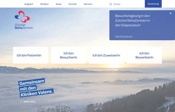 Vorschau von zhreha.ch, Zürcher Höhenklinik Davos