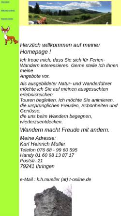Vorschau der mobilen Webseite www.wandermueller.de, Wandermüller