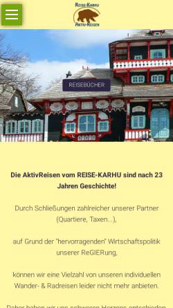Vorschau der mobilen Webseite www.reise-karhu.de, Reise Karhu