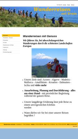 Vorschau der mobilen Webseite www.wander-touren.de, Wanderreisen mit Erwin