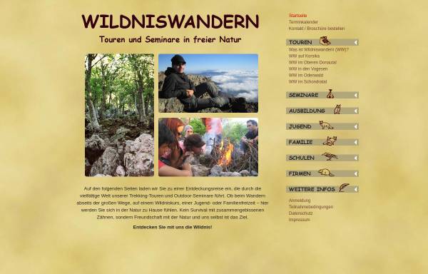 Vorschau von www.wildniswandern.de, Wildniswandern