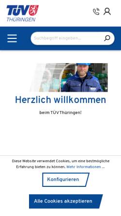 Vorschau der mobilen Webseite www.tuev-thueringen.de, TÜV Thüringen e.V.