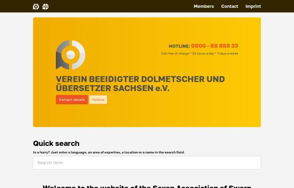 Vorschau von www.beeidigte-dolmetscher.de, Bereitschaftsdienst der beeidigten Dolmetscher und Übersetzer