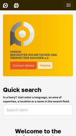 Vorschau der mobilen Webseite www.beeidigte-dolmetscher.de, Bereitschaftsdienst der beeidigten Dolmetscher und Übersetzer