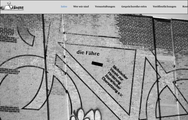 Vorschau von www.faehre-sachsen.de, Die Fähre - Sächsischer Verein zur Förderung literarischer Übersetzung e. V.