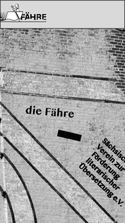 Vorschau der mobilen Webseite www.faehre-sachsen.de, Die Fähre - Sächsischer Verein zur Förderung literarischer Übersetzung e. V.