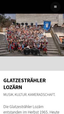 Vorschau der mobilen Webseite www.glatzestraehler.ch, Guggenmusig Glatzesträhler
