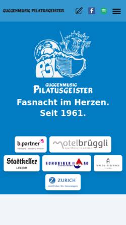 Vorschau der mobilen Webseite www.pgl.ch, Guggenmusig Pilatusgeister