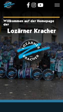Vorschau der mobilen Webseite www.kracher.ch, Guuggenmusig Lozärner Kracher