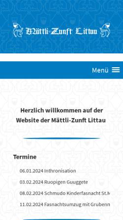Vorschau der mobilen Webseite www.maettli-zunft-littau.ch, Mättli-Zunft