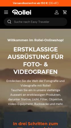 Vorschau der mobilen Webseite www.rollei.de, Rollei GmbH & Co. KG