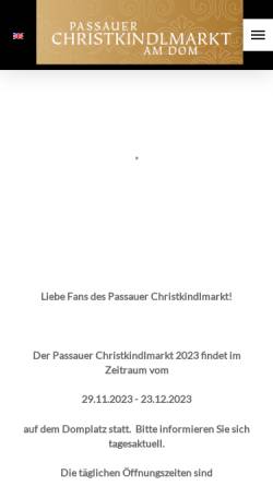 Vorschau der mobilen Webseite www.passauer-christkindlmarkt.de, Passauer Christkindlmarkt