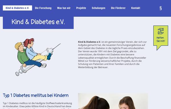 Vorschau von www.kindunddiabetes.de, Kind und Diabetes e.V.