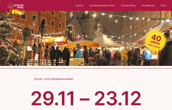 Vorschau von www.lucrezia-markt.de, Regensburg Lucrezia Weihnachtsmarkt - Förderkreis der Regensburger Kunsthandwerker e.V.