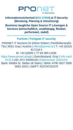 Vorschau der mobilen Webseite www.pronet.at, Pronet Internet & Multimedia Services