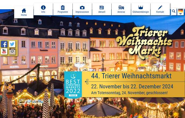 Vorschau von www.trierer-weihnachtsmarkt.de, Trierer Weihnachtsmarkt