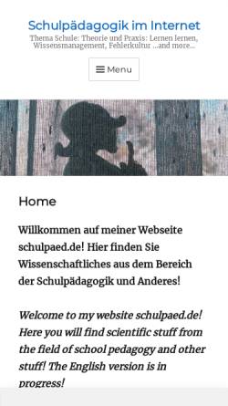 Vorschau der mobilen Webseite www.schulpaed.de, Schulpädagogik im Internet
