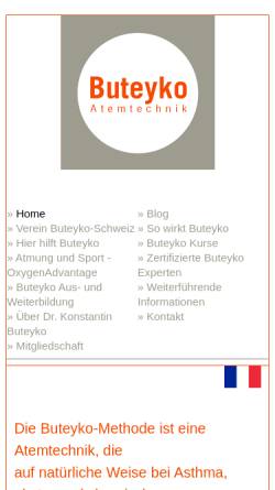 Vorschau der mobilen Webseite www.buteyko.ch, Buteyko