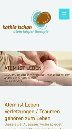 Vorschau der mobilen Webseite www.atem-koerper.ch, Kathia Tschan