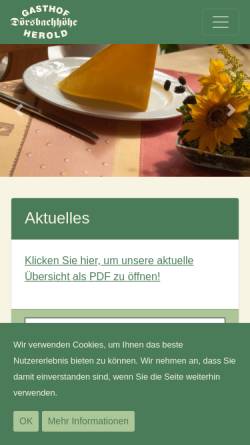 Vorschau der mobilen Webseite www.doersbachhoehe.de, Gasthof Dörsbachhöhe
