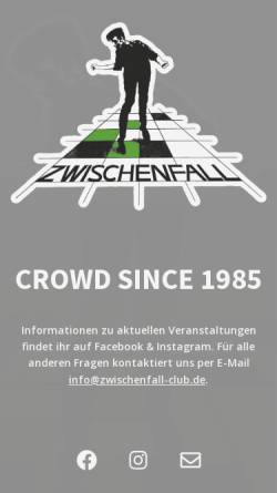 Vorschau der mobilen Webseite www.zwischenfall-club.de, Zwischenfall
