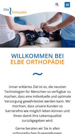 Vorschau der mobilen Webseite www.elbe-orthopaedie.de, Elbe-Orthopädie GmbH