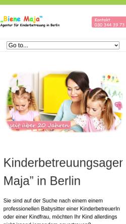Vorschau der mobilen Webseite www.babysitteragentur-berlin.de, Biene Maja Babysitteragentur